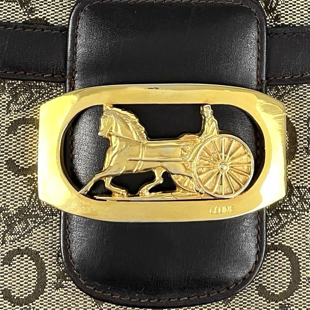 極美品 CELINE セリーヌ ショルダーバッグ 馬車金具 Cマカダム 極美品 CELINE セリーヌ ショルダーバッグ 馬車金具 Cマカダム