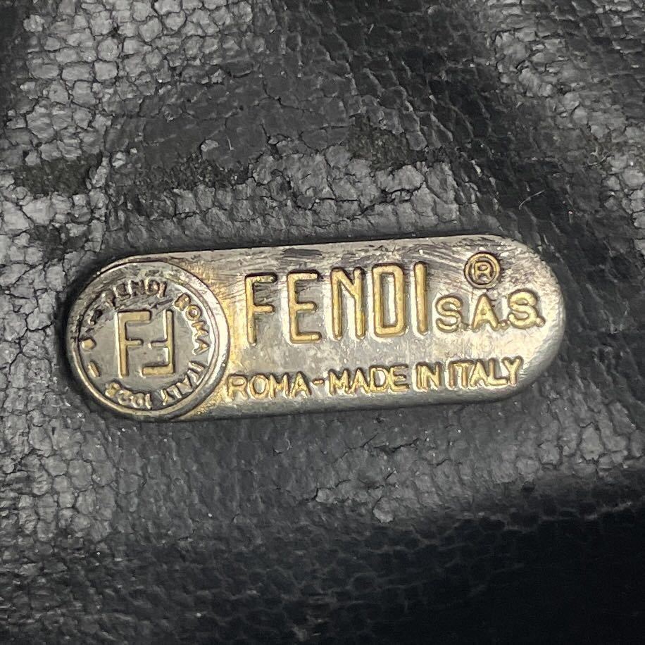 1円〜■FENDI フェンディ ズッカ柄 ショルダーバッグ ポシェット PVC レザー ブラウン系 ミニバッグ クロスボディ FF ジャガード ポーチ_画像9