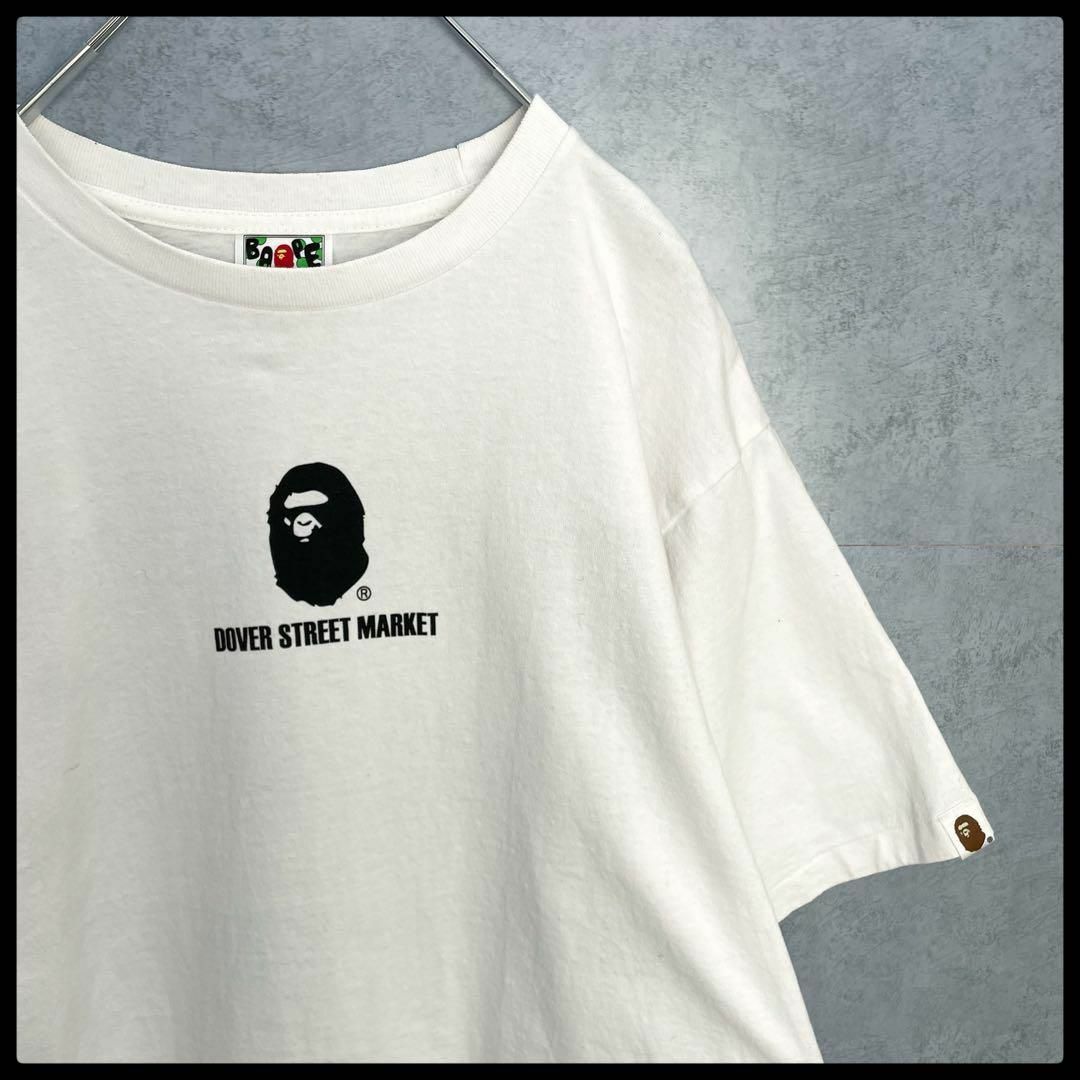 A BATHING APE　 DOVER STREET MARKET　コラボ　白Tシャツ　半袖　両面プリント　メンズ　Lサイズ　アベイシングエイプ