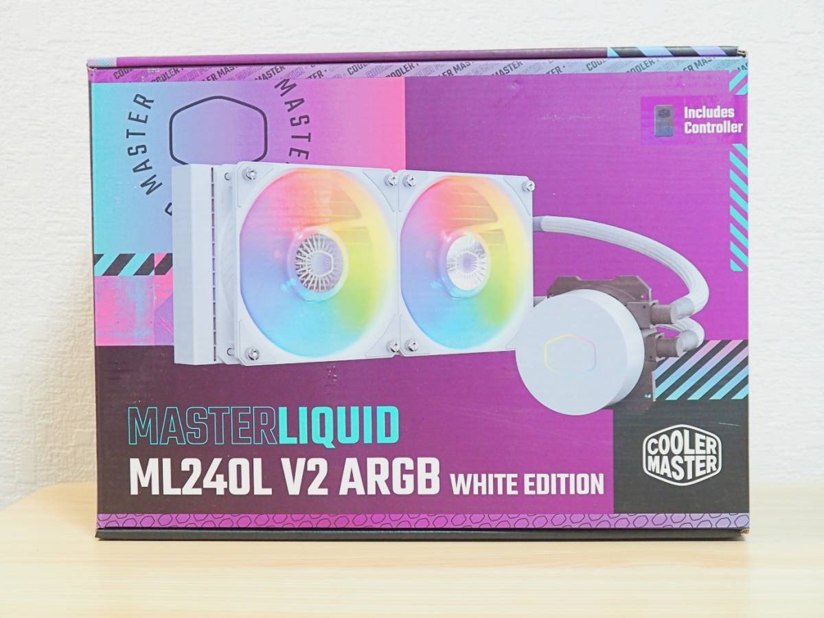 クーラーマスター MasterLiquid ML240L V2 ARGB White Edition 簡易水冷CPUクーラー CoolerMaster 240mm ファンレス_画像1