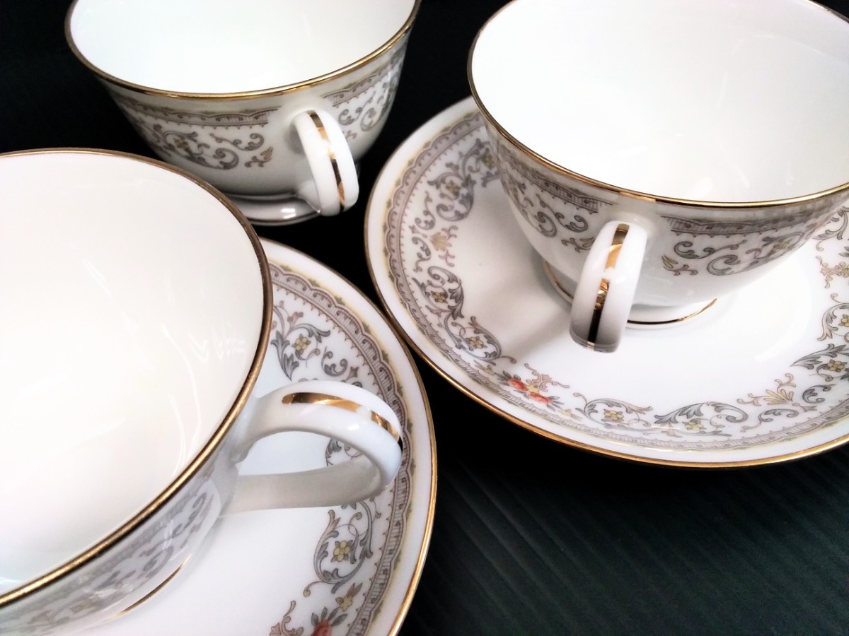 ノリタケ　Noritake　カップ&ソーサー　5客まとめて　Contemporary　コンテンポラリー　LINTON　リボンマーク　N印　JAPAN　ブランド洋食器_画像5