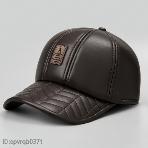 レザーキャップ 新品 野球帽 メンズ 革帽子 キャスケット 紳士 ゴルフ フリーサイズ 調節可能 ２色選ぶ/黒_画像2
