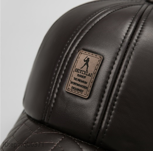 レザーキャップ 新品 野球帽 メンズ 革帽子 キャスケット 紳士 ゴルフ フリーサイズ 調節可能 ２色選ぶ/黒_画像6