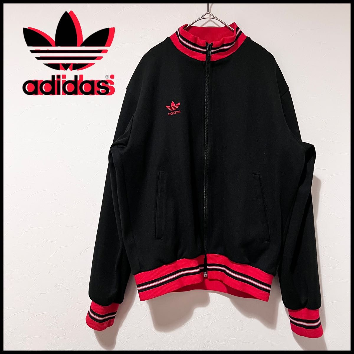 希少】adidas 80s トラックジャケット ジャージ デサント製 赤