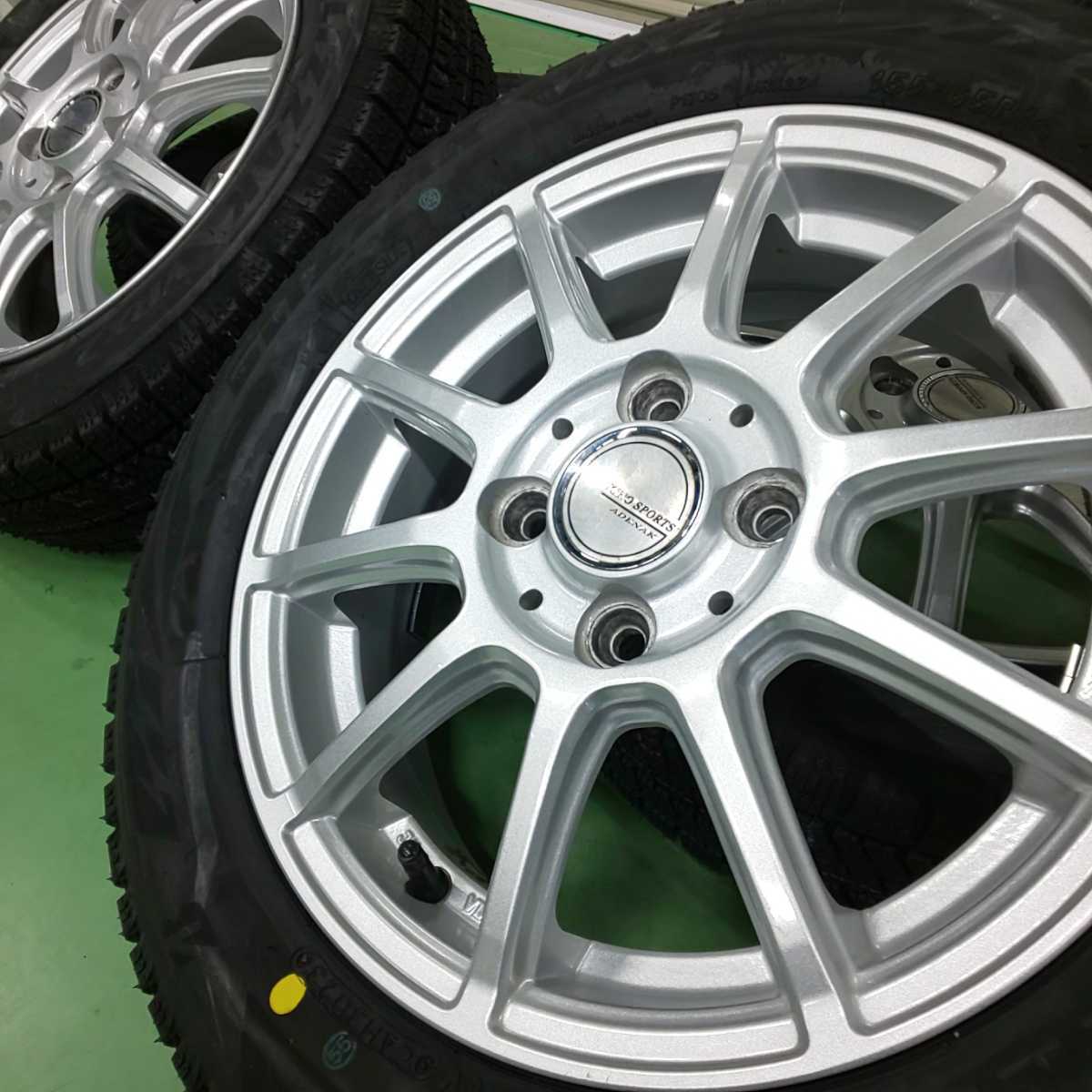 送料無料！新品ブリヂストンVRX2 155/65R14　2023年製×中古KINO　SPORT 14インチホイール 4.5J45 4本セット　スペーシア　タント等　_画像3