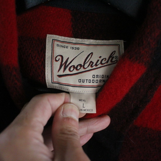 e847 2000年代製 Woolrich ウールシャツ■00s 表記Lサイズ ブロックチェック ブラック レッド ウールリッチ アメカジ 古着 古着卸 80s 90s_画像3