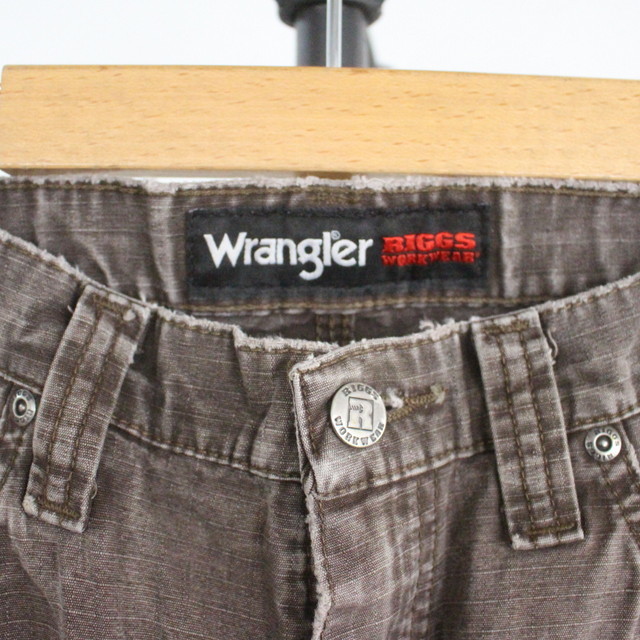 J468 2000年代製 カーゴパンツ Wrangler ラングラー■00s 表記32インチ ブラウン ワーク ダブルニー 古着 アメカジ ストリート 古着卸 激安_画像5