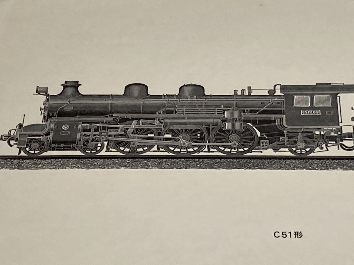 C51形　銅版画（エッチング技法）　 検索（蒸気機関車 国鉄 鉄道車両）　管理　12-8_画像1