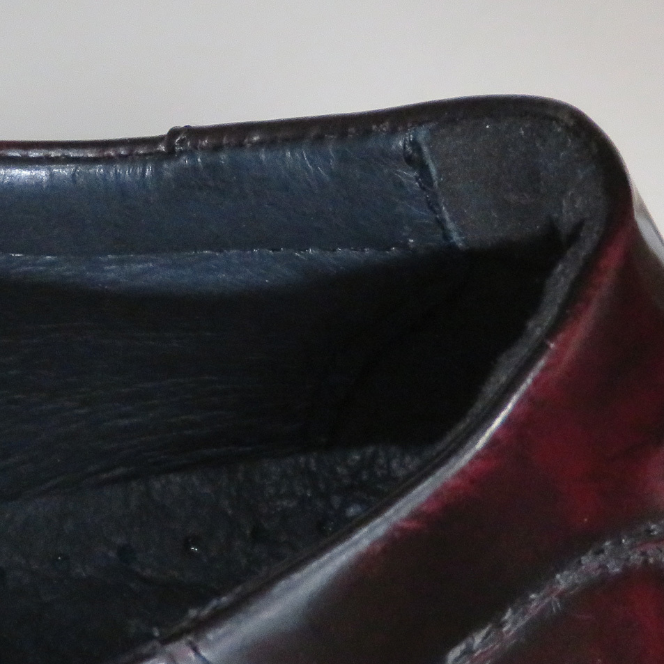 定価14080円 イタリア製 牛革 ゴム底 25.5cm iMAC UNA STORIA ITALIANA 25.5センチ 天然皮革 茶色 ブラウン ストレートチップ シューズ 靴_フチの内側に靴擦れ防止クッションあり