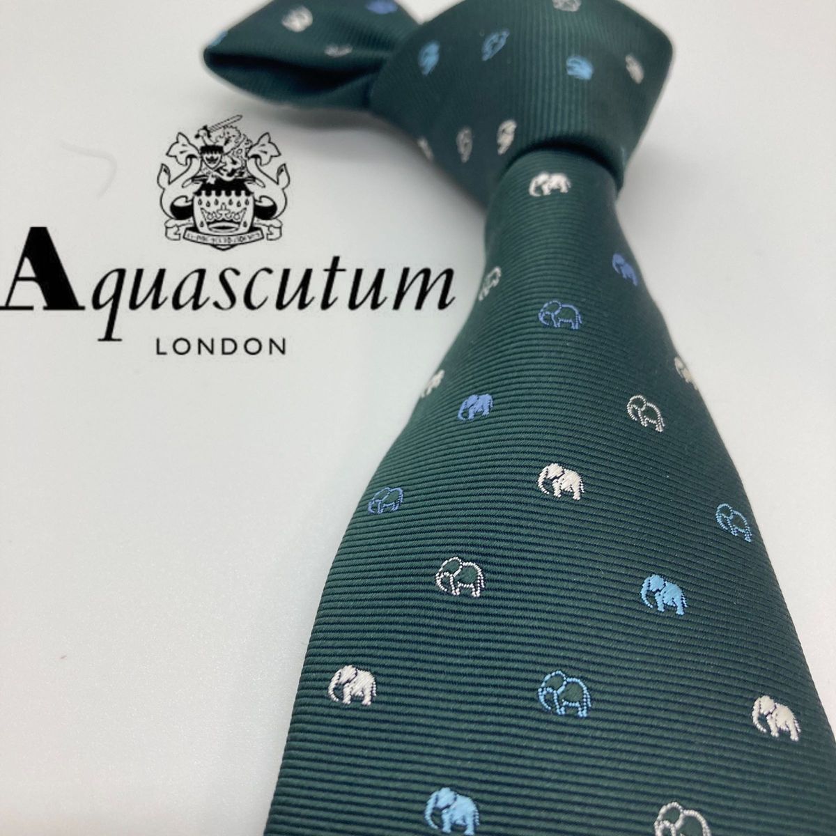 美品】Aquascutum/アクアスキュータム ネクタイ ダークグリーン|Yahoo