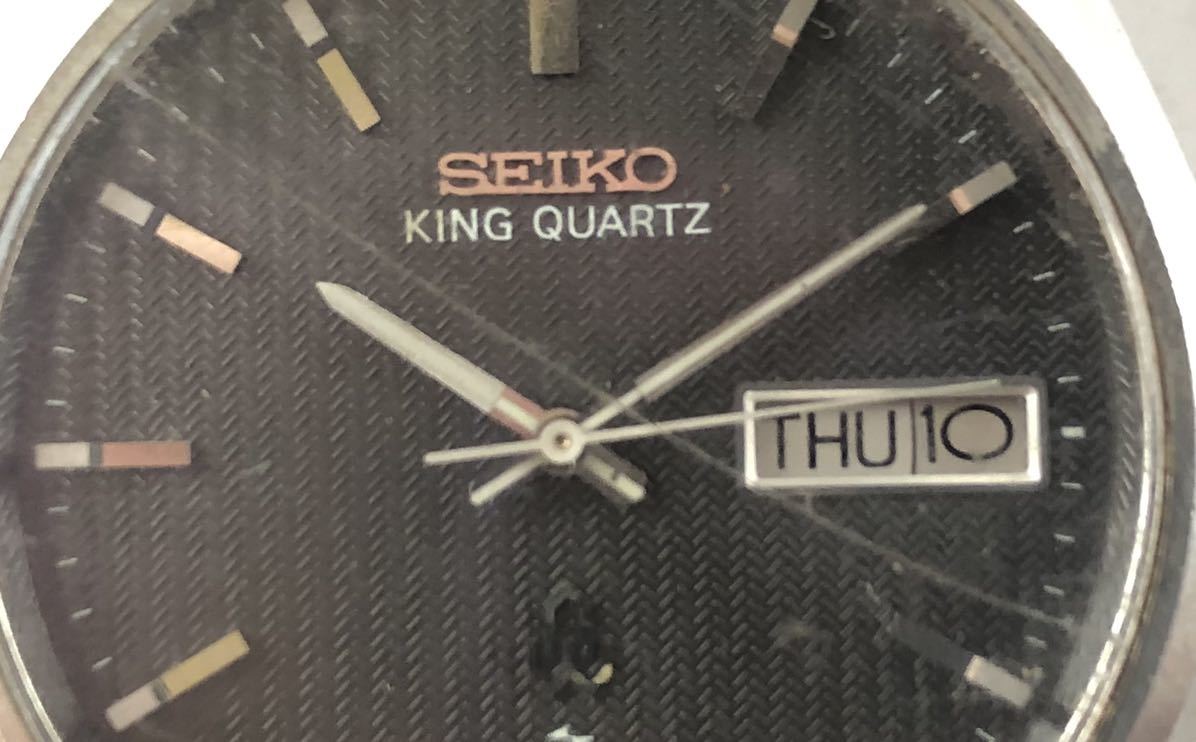 【HI1255】SEIKO セイコー KINGQUARTZ キングクォーツ Qz クォーツ 5856-8020 デイデイト グレー文字盤 メンズ 腕時計_画像8