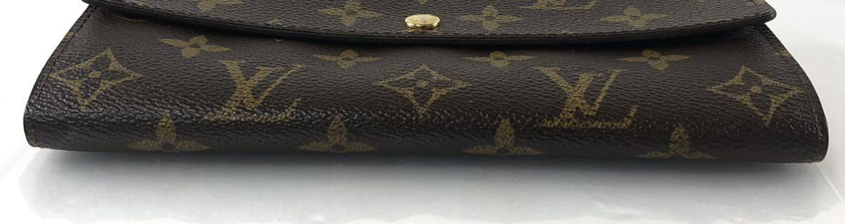 【SM588】LOUISVUITTON ルイヴィトン モノグラム ポルトモネクレディ CAO190 長財布 お札入れ 小銭入れ ブラン系 ウォレット 財布_画像7