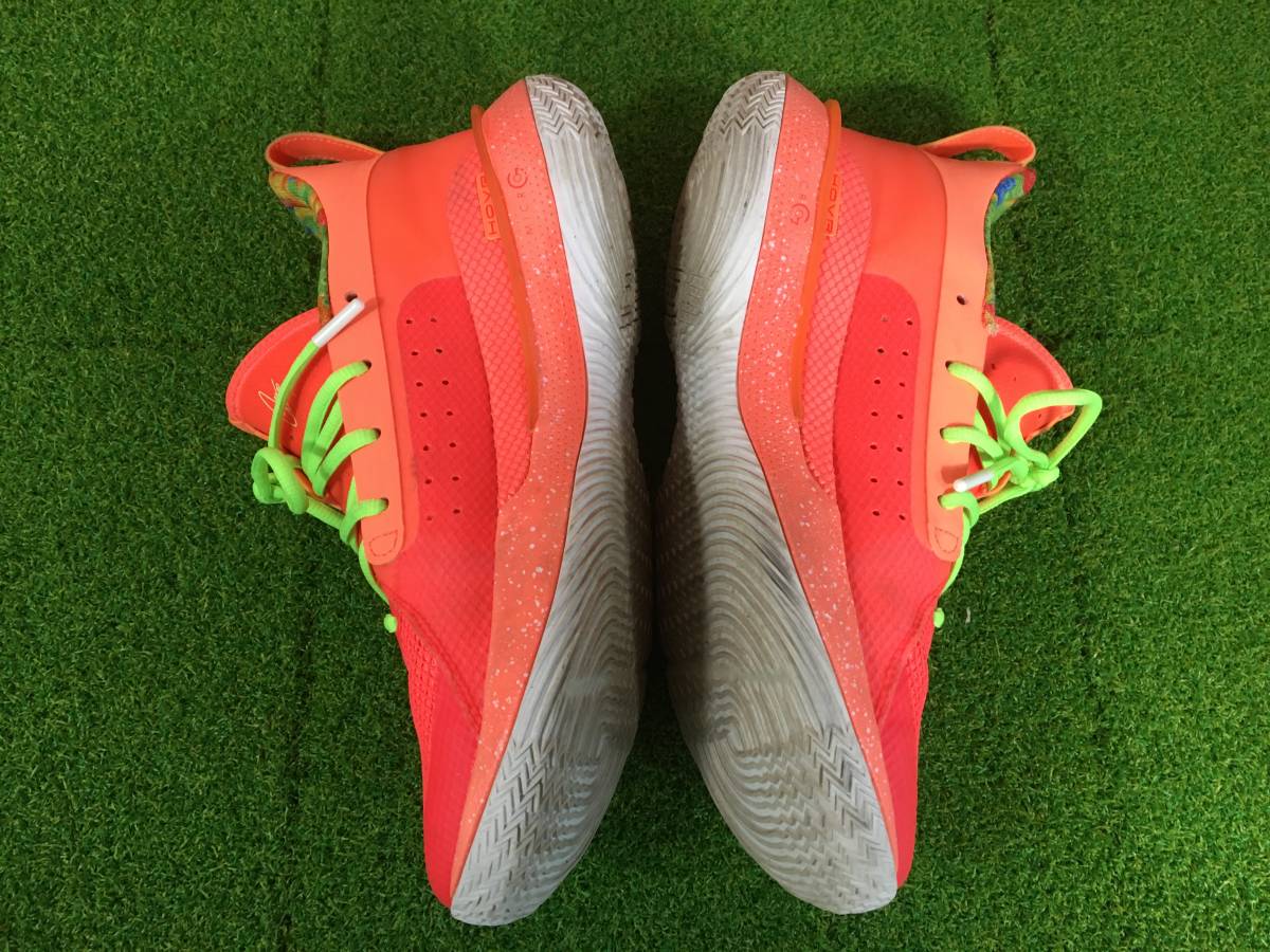 UNDER ARMOUR アンダーアーマー CURRY 7 SOUR PATCH KIDS PEACH 3021258-603 US9.5 ユーズド_画像3