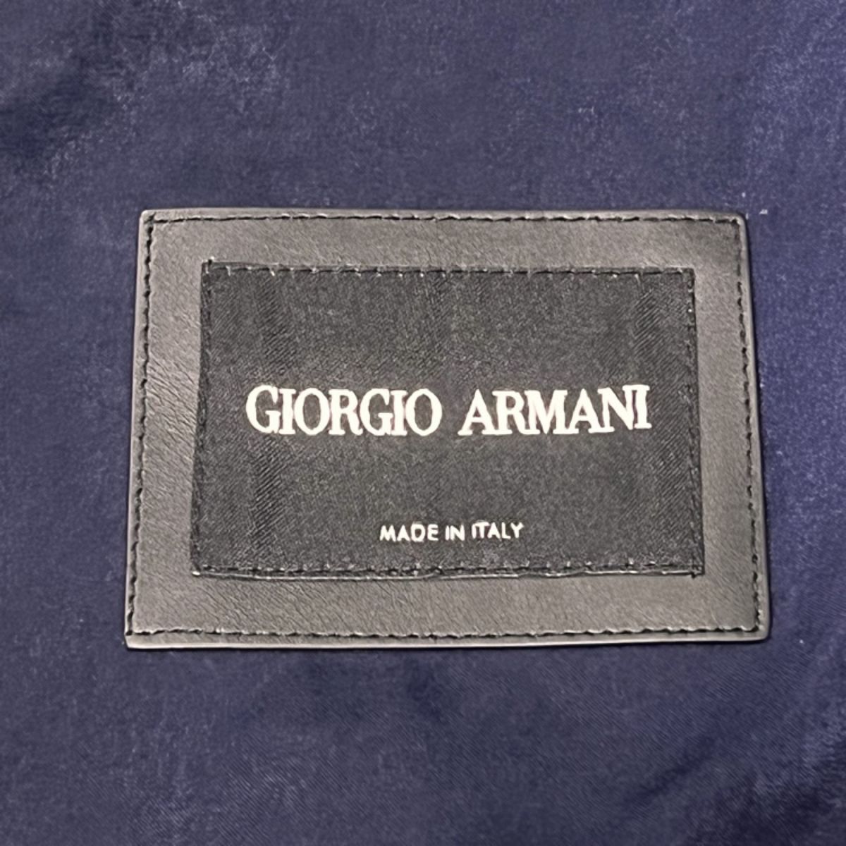 GIORGIO ARMANI ジョルジオ アルマーニ スエード フード付き レザーベスト ネイビー size 48 メンズ 