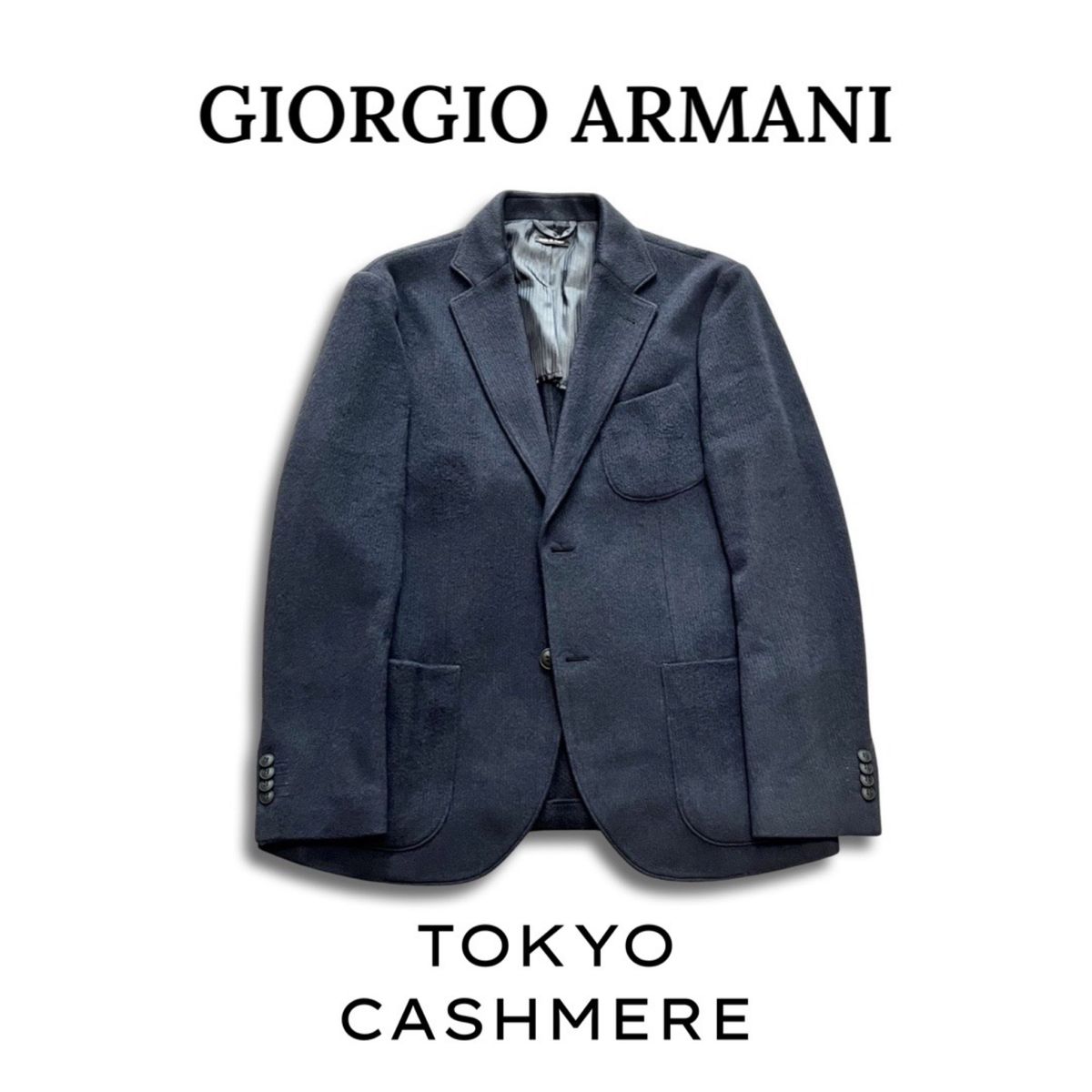 GIORGIO ARMANI ジョルジオ アルマーニ TOKYO カシミア CASHMERE ジャケット ネイビー 52 メンズ Yahoo!フリマ（旧）