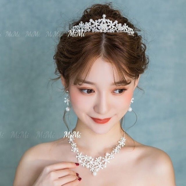  pearl Tiara head dress wedding hair ornament wedding wedding accessory silver ... flower bride jewelry . flower 