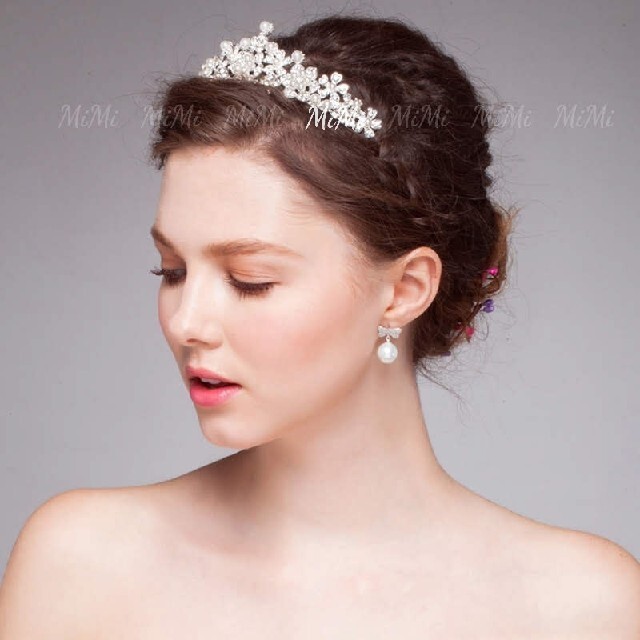  pearl Tiara head dress wedding hair ornament wedding wedding accessory silver ... flower bride jewelry . flower 