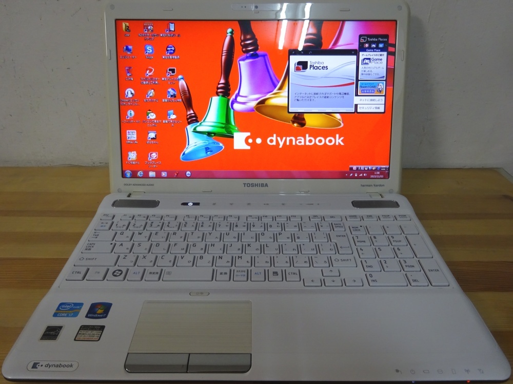 東芝 ノートパソコン dynabook T551/58CW/Core i7-2630M 2.0GHz/8GB/500GB/BD/中古特価良品_画像1