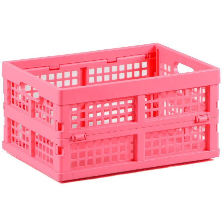  folding space-saving A4 size desk storage storage box width 26.5cm depth 35cm height 18.9cm Flex container A4FIT( all pink )