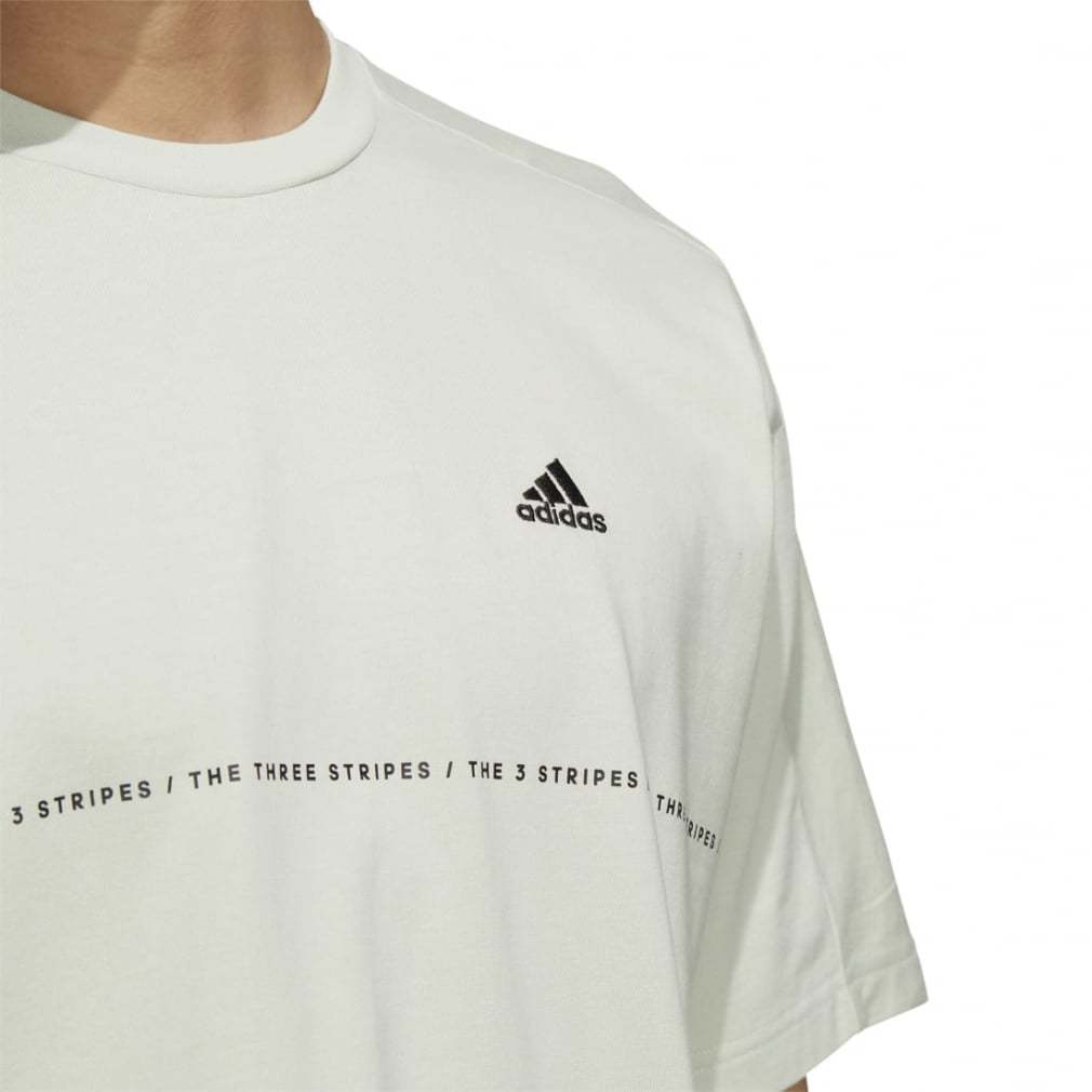 ■未使用■adidas■アディダス■THREE STRIPES■オーバーサイズ■バックプリントTシャツ■半袖Tシャツ■Mサイズ■リネングリーン■_画像4