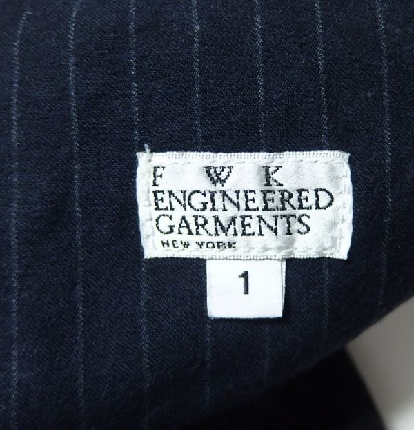 FWK Engineered Garments エンジニアードガーメンツ Balloon Pant St.Worsted Wool バルーン パンツ 1 紺 ストライプ ウール_画像4
