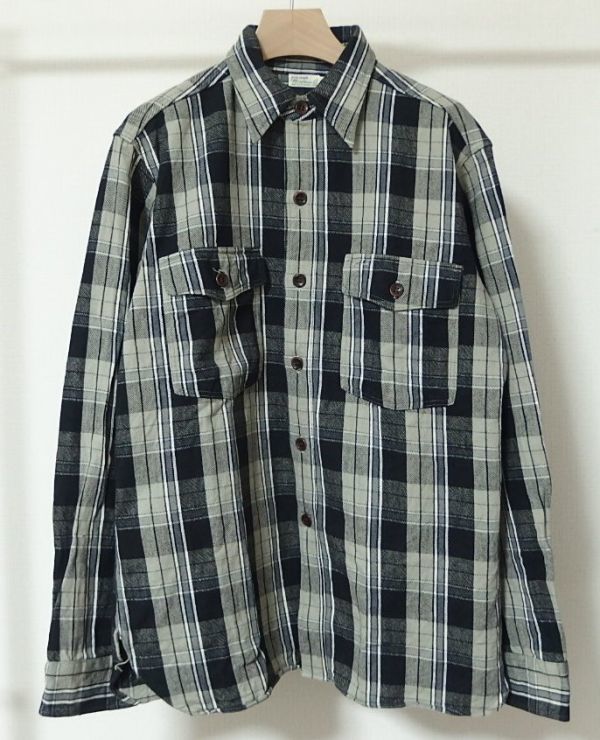 22AW WAREHOUSE ウエアハウス DUCK DIGGER Lot 3022 FLANNEL SHIRTS WITH CHINSTRAP G柄 チェック フランネル シャツ 40_画像1