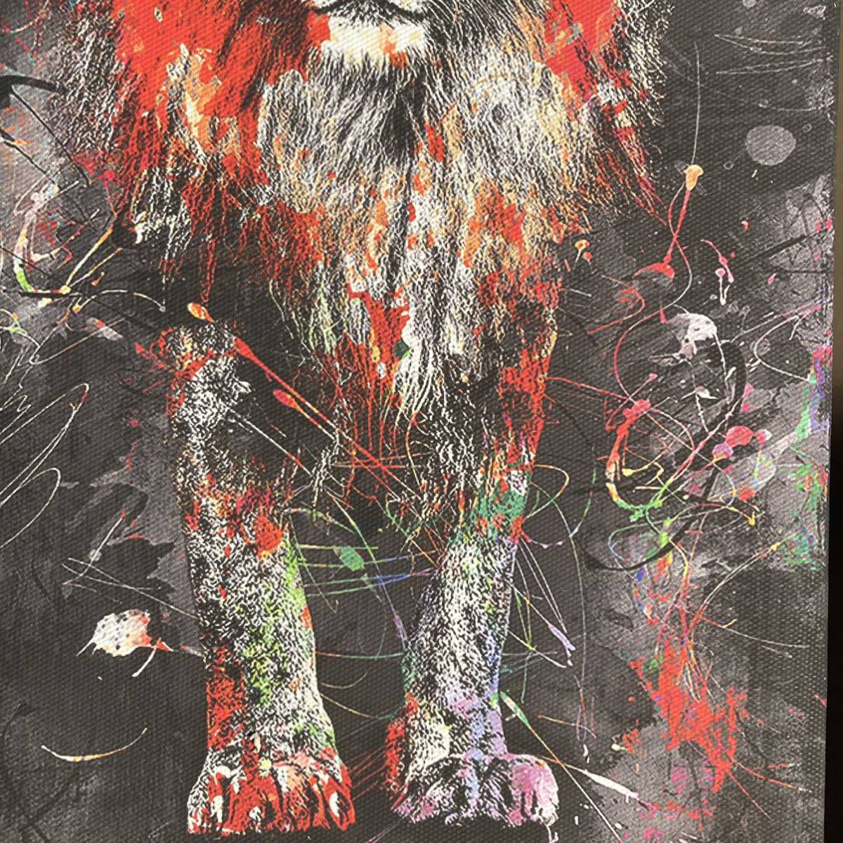 キャンバス プリントアート 七色のライオン インテリア 置物 絵画