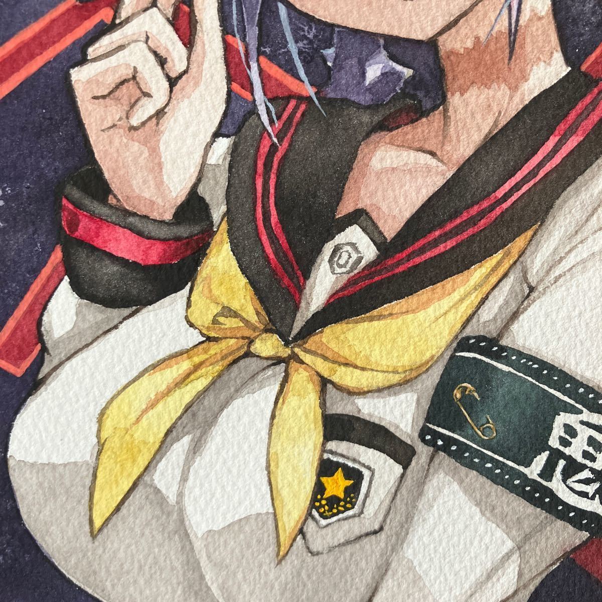 オリジナル 手描きイラスト 鬼セーラーちゃん 透明水彩 手描き オリジナル 手描きイラスト 鬼セーラーちゃん 透明水彩 手描き