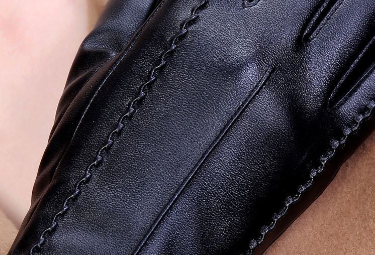  fake leather lady's glove smartphone correspondence gloves black 