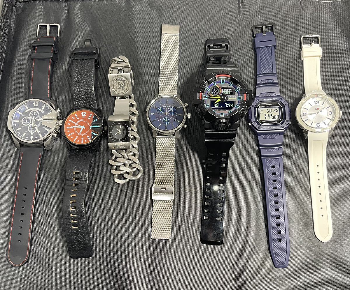 1円スタート 腕時計 Paul Smith G-SHOCK DIESEL TOMMY HILFIGER チャーチストリート GA-700RGB W-218H DZ-4423 DZ-1657 DZ-1144_画像1