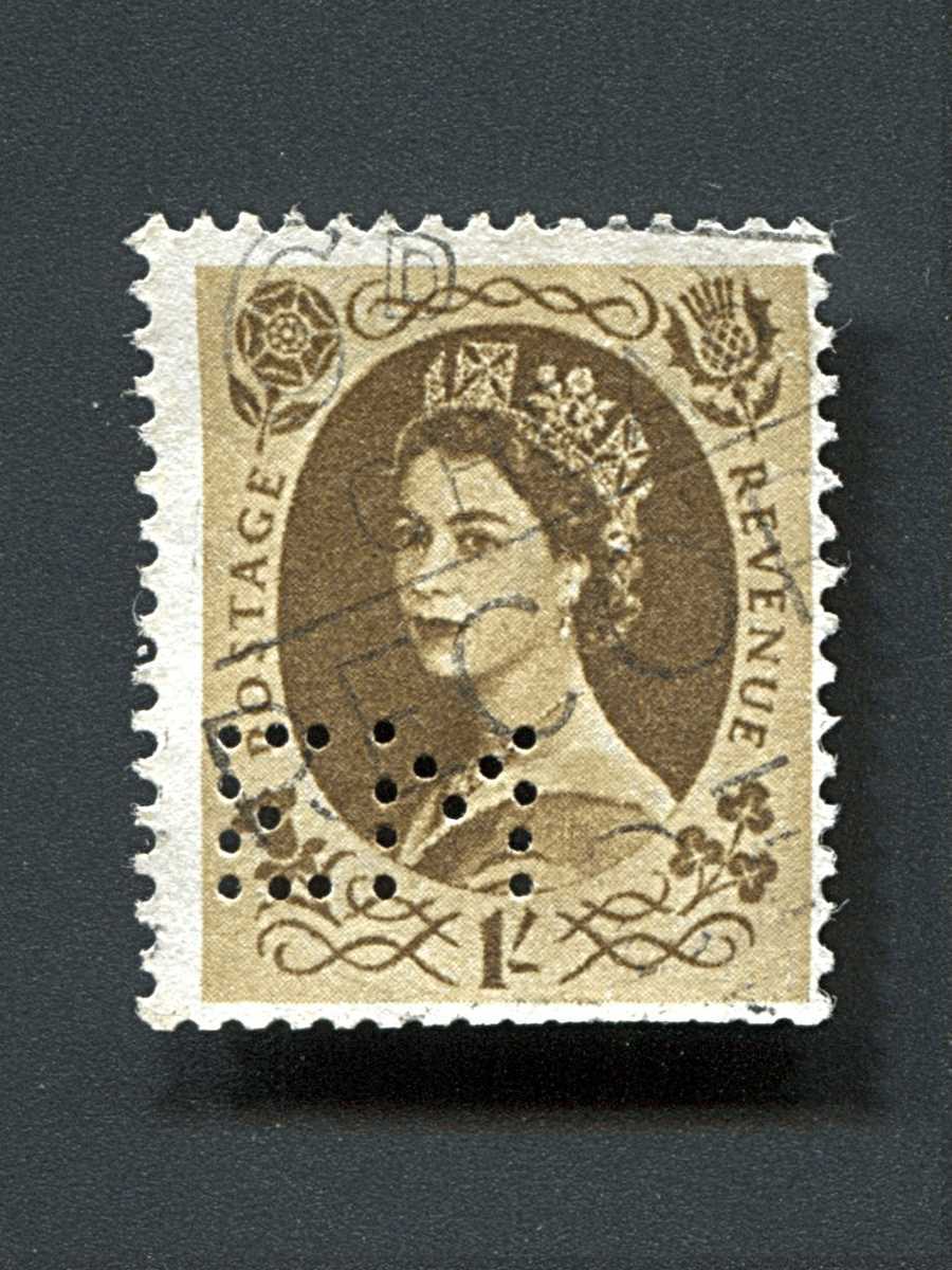 British Coronation Country Queen Elizabeth II 1p Postage Revenue stamp_画像1