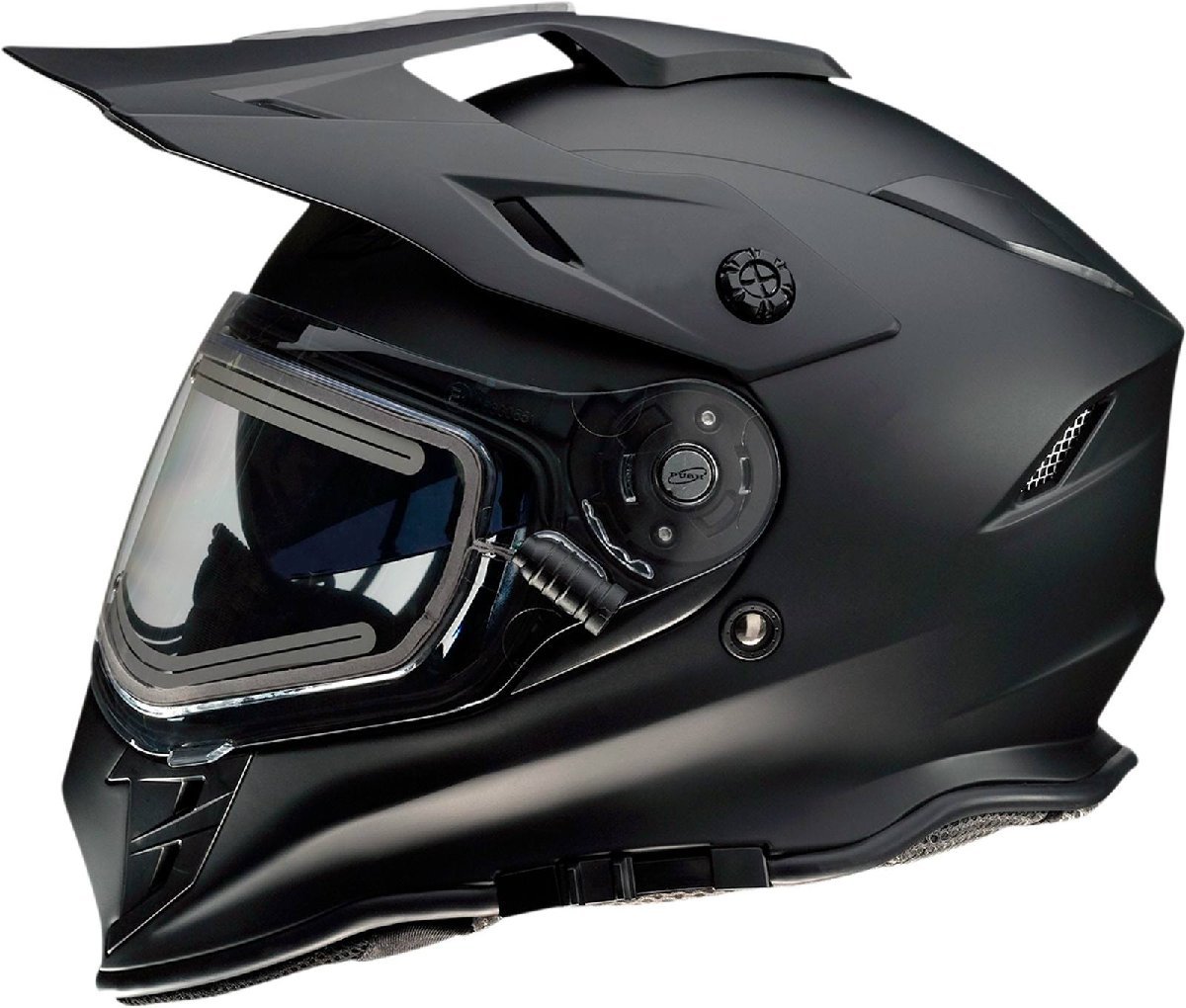 XSサイズ - フラットブラック - Z1R Range スノー エレクトリック デュアルペイン ヘルメット