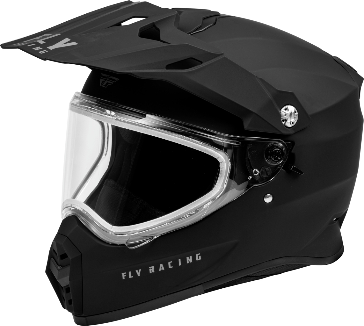 サイズXXL FLY RACING フライ トレッカー デュアルスポーツ CW SOLID ヘルメット 二重シールド 艶消し 黒 2X