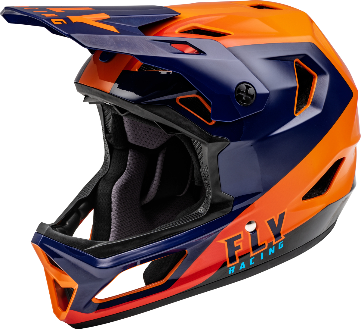 サイズM FLY RACING フライ RAYCE レイス BMX/MTB/自転車用ヘルメット NAVY/オレンジ/赤 MD_画像1