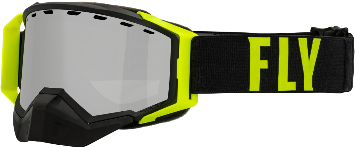 FLY RACING フライ レーシング ZONE PRO スノーゴーグル ブラック/HI-VIS シルバー ミラー/ポラライズド 偏光 スモークレンズ_画像1