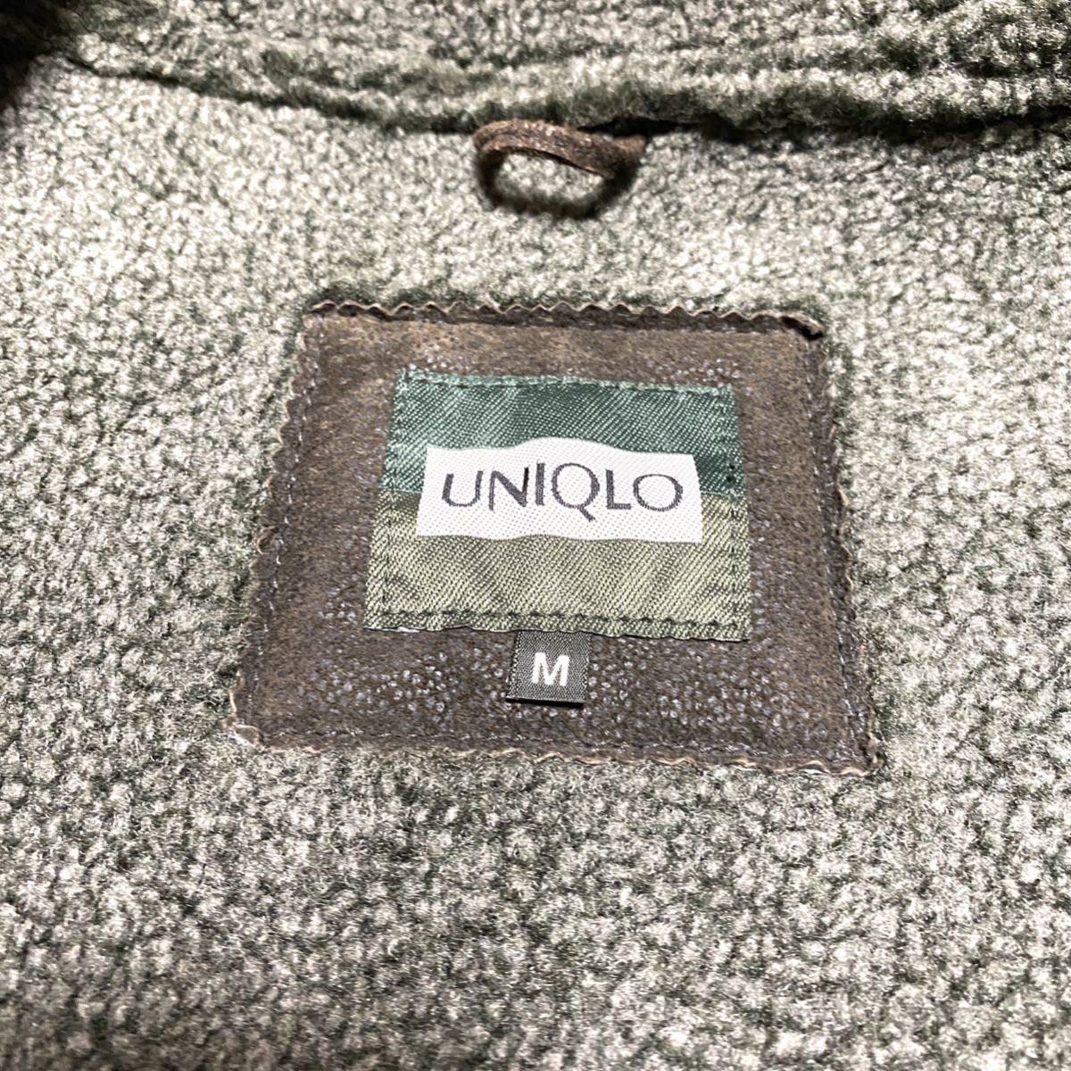 ★激レア★ヴィンテージ★UNIQLO ユニクロ★豚革　レザーボアジャケット★Mサイズ★茶　ブラウン★メンズ★VINTAGE★ブルゾン スエード★_画像2