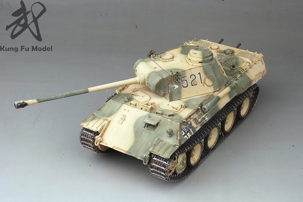 1-35第二次世界大戰德國豹D塑料模型塗漆成品No.342 原文:1-35 WWII German Panther Dプラモデル塗装完成品No.342