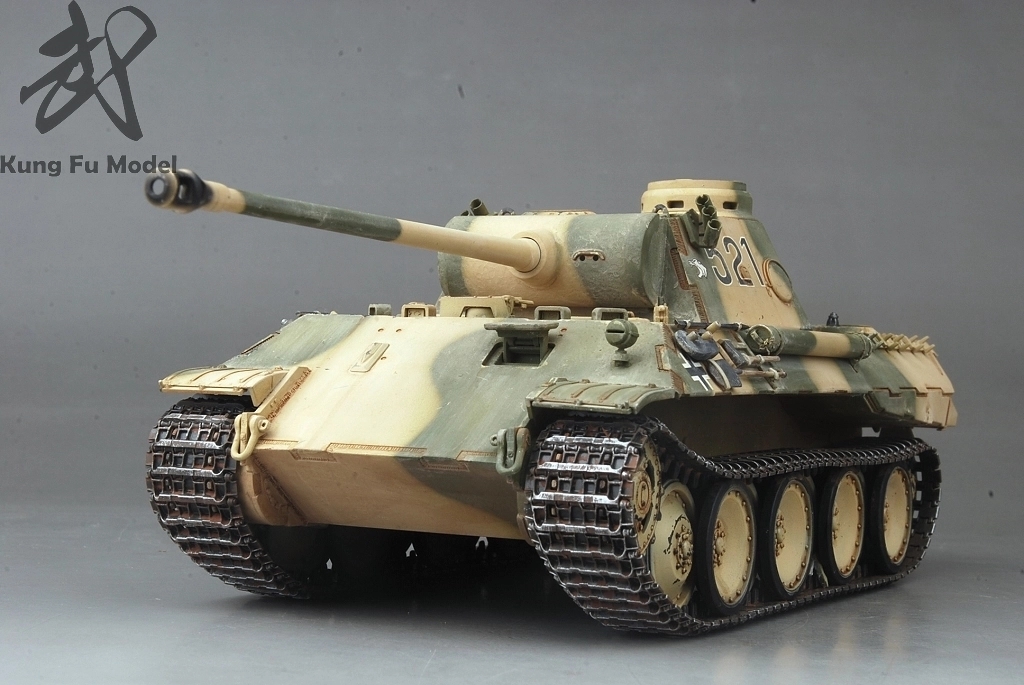 1-35第二次世界大戰德國豹D塑料模型塗漆成品No.342 原文:1-35 WWII German Panther Dプラモデル塗装完成品No.342