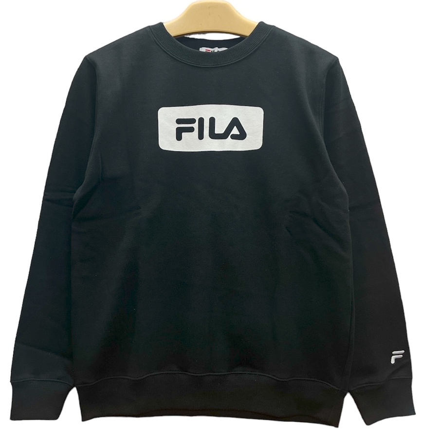 ★即決★Mサイズ★新品タグ付 FILA フィラ★レディス 女性用★ロゴプリント UVカット あったか 裏起毛トレーナー/bk★￥3190_画像6