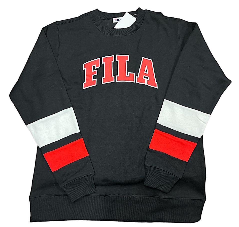 ■即決★Lサイズ★新品タグ付 FILA フィラ★メンズ 紳士用★ビッグロゴマーク UVカット あったか 裏起毛トレーナー/bk01★￥3190の画像6