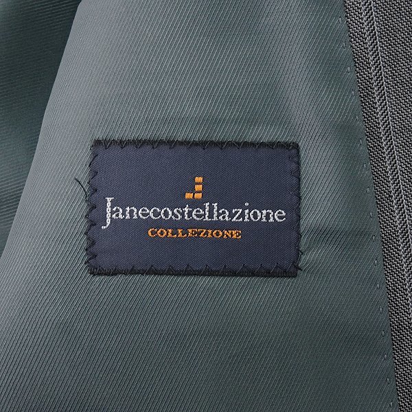 新品 ジャンコステラッツォーネ ウール混 シャークスキン ストライプ スーツ A5(M) 灰 【9481791_C】 秋冬 メンズ Janecostellazione_画像10