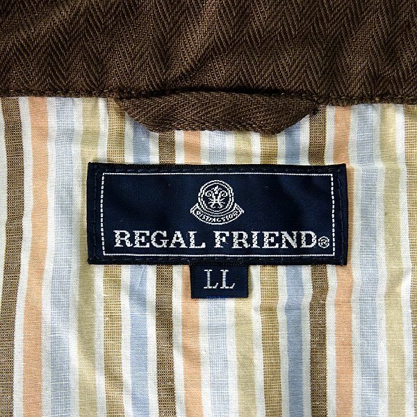 新品 リーガル フレンド 春秋 コットン リネン スイングトップ ブルゾン L 茶 【NFF303_740】 REGAL FRIEND メンズ ジャケット_画像10