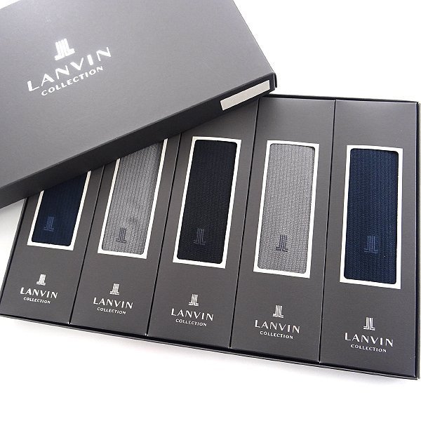 新品 ランバンコレクション 日本製 靴下 5点セット BOX 25-26cm 【5setBOX】 LANVIN COLLECTION メンズ ソックス ギフト ボックス_画像1