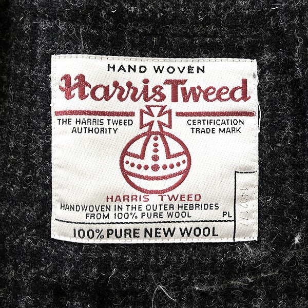 新品 ジーステージ ハリスツイード チェック ジャケット 48(L) 灰黒 【2-80208_4】 秋冬 メンズ G-stage Harris Tweed ウール ブレザー_画像9