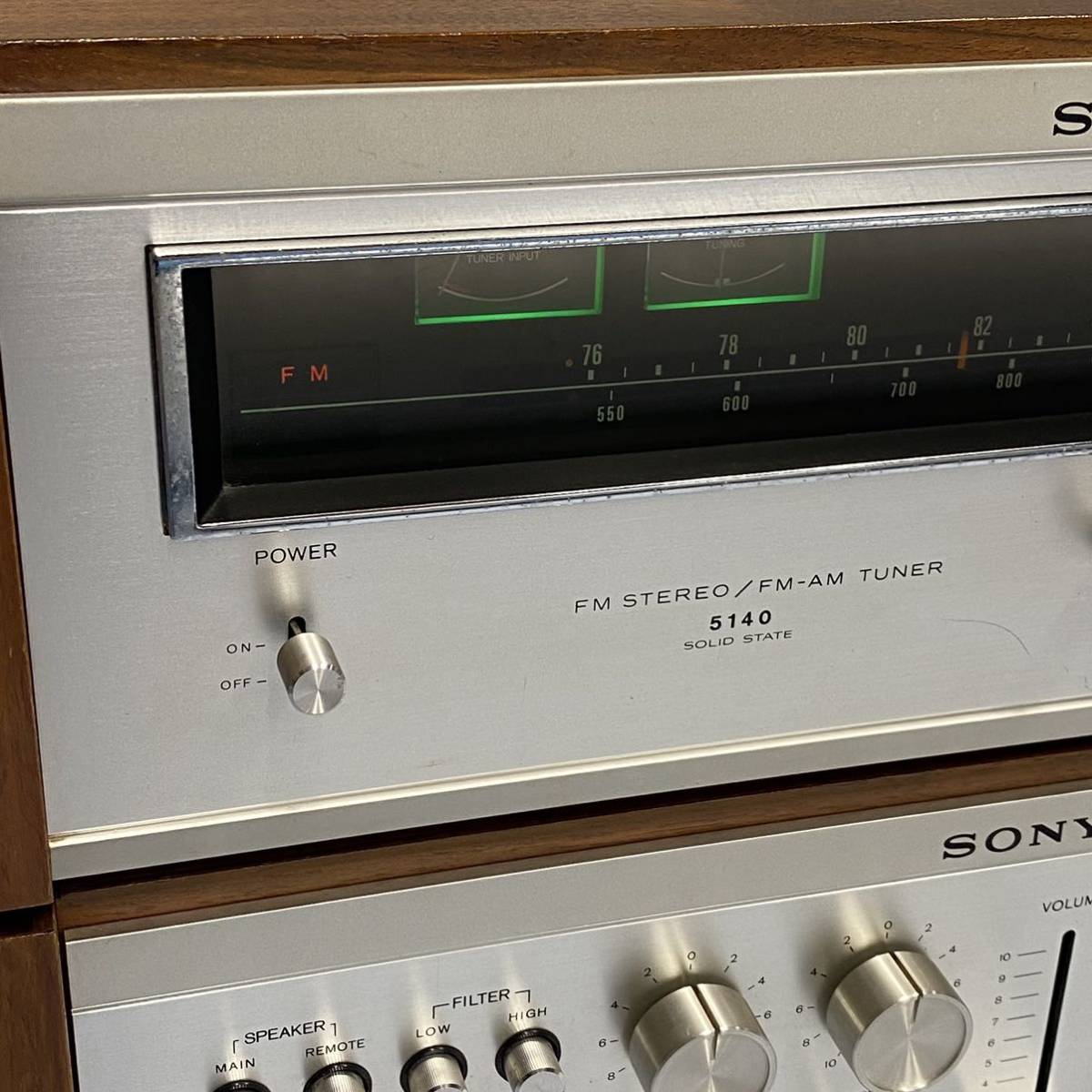 セット★SONY ソニー TA-1140 プリメインアンプ ＆ ST-5140 FM/AMチューナー ウッドケース付き_画像2