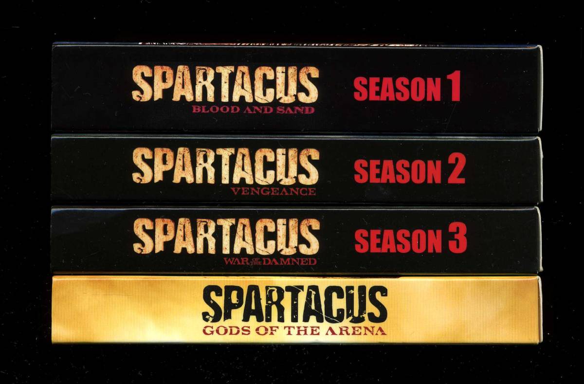 スパルタカス 1～3 + 序章 ゴット・オブ・アリーナ 完結 DVD トク選BOX 日本版 SPARTACUS ファースト セカンド サード スピンオフ_シーズン1～3 + 序章の完結の上面です。