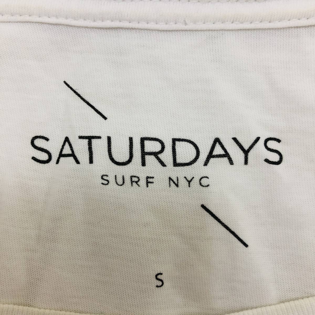 k1715 SATURDAYS SURF NYC サタデーズサーフニューヨーク Tシャツ 半袖 コットン100％ 夏 S 白 メンズ ベーシックカジュアルスタイル _画像8