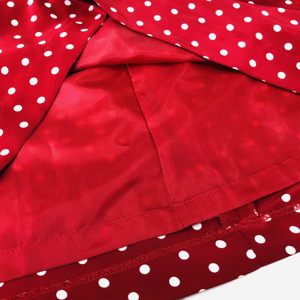 k2013 美品 YOKOHAMA STAFF レディース スカート ロング ウエストゴム ベルト 赤 ドット 日本製 昭和レトロ 上品 エレガントガーリーチック_画像7