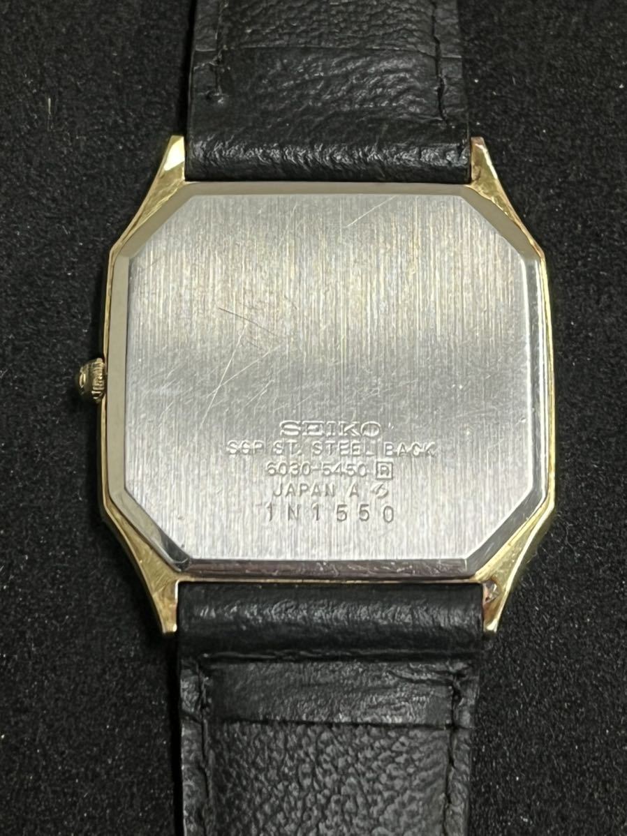 1円スタート SEIKO 6030-5450 セイコー QZ クォーツ ゴールド 腕時計 _画像4