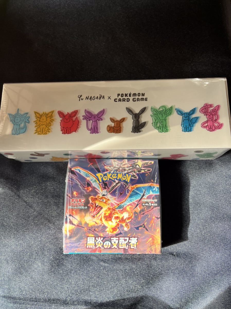 ポケモンカードゲーム ポケカ 長場雄 イーブイズスペシャルBOX 黒炎の支配者 1BOX シュリンク付きスカーレット&バイオレット_画像1